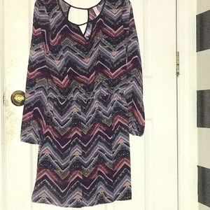 long-sleeved patterned holiday dress